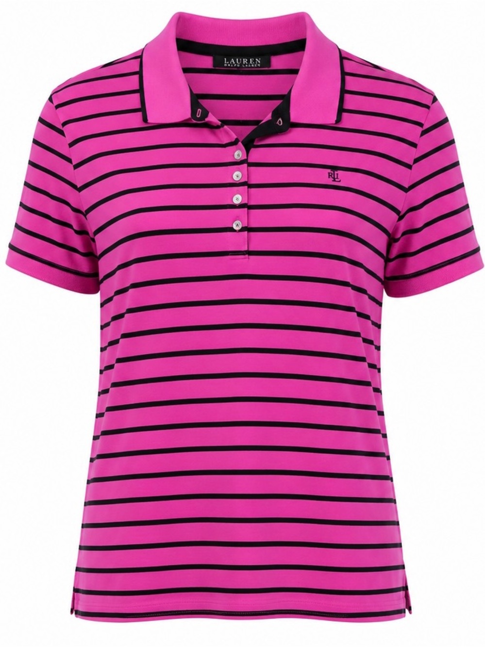Lauren Ralph Lauren | Pink & Black Stripe Women’s Polo Shirt Y2K Preppy (XXL)